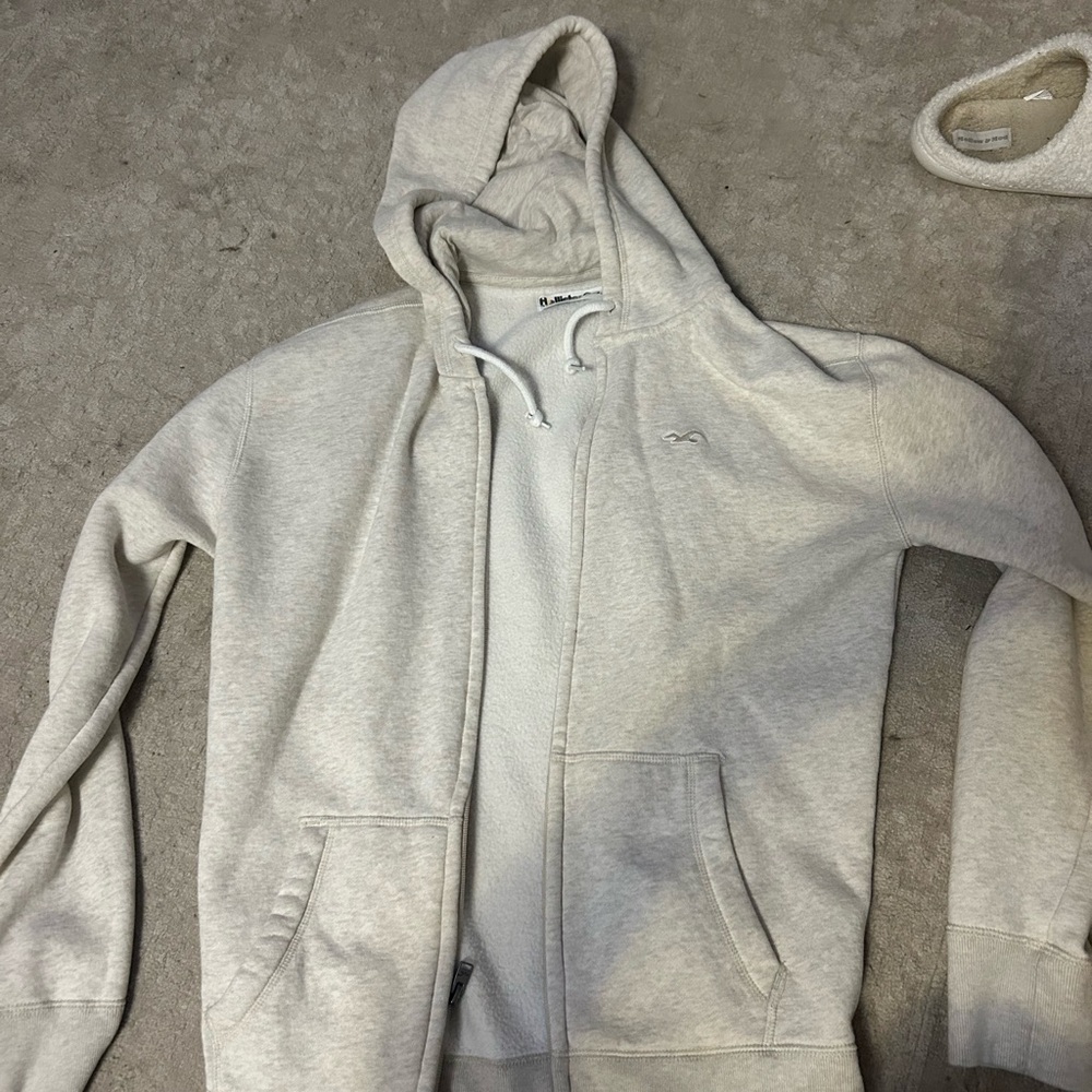 Hollister Light Gray Fleece Hoodie